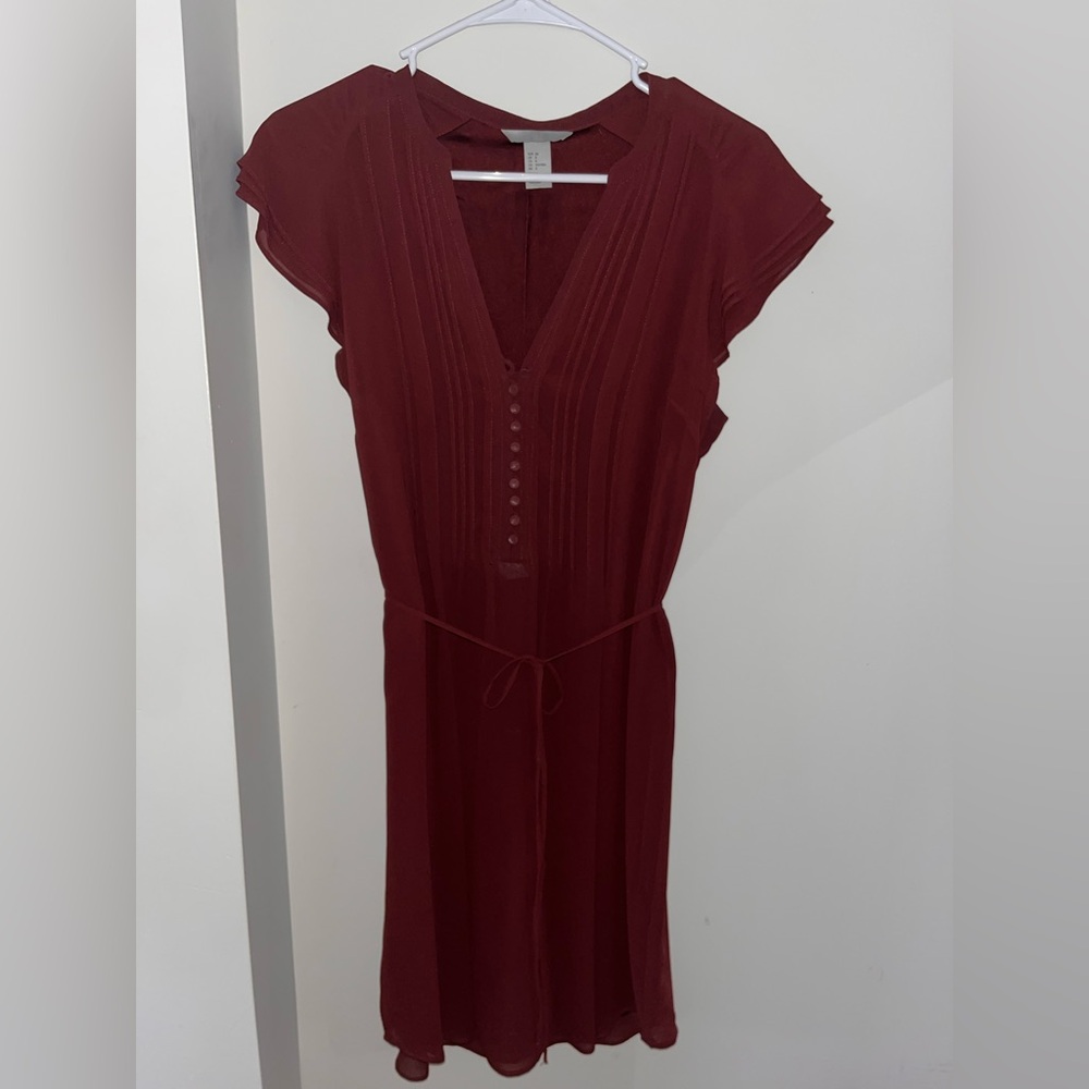Burgundy Button down dress
